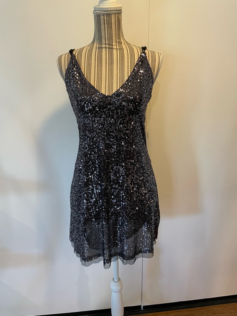 Intimately Free People Black Sequined Mini Dress Night Combo